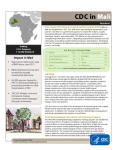 CDC in Mali  HIV/AIDS Factsheet The Centers for Disease Control and Prevention (CDC) office in