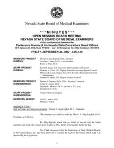 Nevada State Board of Medical Examiners / Federation of State Medical Boards / Minutes