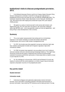 Educational stages / Office for Fair Access / Doctor of Philosophy / Postgraduate education / Higher Education Funding Council for England / Graduate school / Widening participation / Education / Department for Business /  Innovation and Skills / Education in England