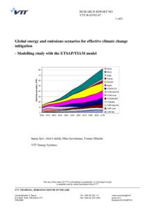 Climate change policy / Intergovernmental Panel on Climate Change / Climate change mitigation / Special Report on Emissions Scenarios / Radiative forcing / Greenhouse gas / VTT Technical Research Centre of Finland / Economics of global warming / Climate model / Climate change / Climatology / Atmospheric sciences