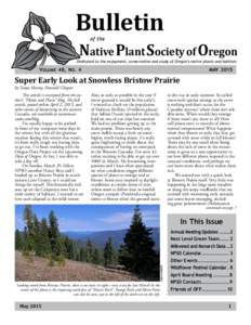 Bulletin of the  Native Plant Society of Oregon