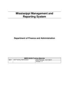 Mississippi Management and Reporting System Department of Finance and Administration  8201