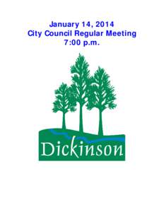 January 14, 2014 City Council Regular Meeting 7:00 p.m. FYI