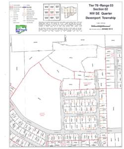 County Boundary  Tier 78 Range 03 Section 02 NW SE Quarter Davenport Township