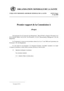ORGANISATION MONDIALE DE LA SANTE CINQUANTE-TROISIEME ASSEMBLEE MONDIALE DE LA SANTE A53/35 (Projet) 17 mai 2000