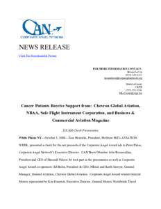 NEWS RELEASE Click For Downloadable Picture FOR MORE INFORMATION CONTACT: Bonnie LeVar[removed]