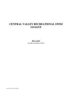 CENTRAL VALLEY RECREATIONAL SWIM LEAGUE