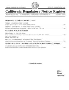 California Regulatory Notice Register 2012, Volume No. 47-Z