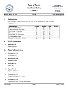 Board - Town Board Meeting - Mar 14, 2016 7:00 PM