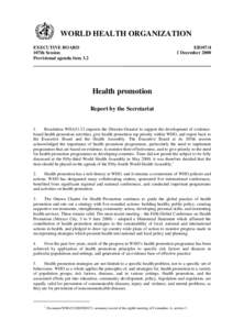 WORLD HEALTH ORGANIZATION EXECUTIVE BOARD 107th Session Provisional agenda item 3.2  EB107/4