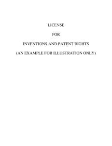 LICENSE FOR INVENTIONS AND PATENT RIGHTS (AN EXAMPLE FOR ILLUSTRATION ONLY)  LICENSE AGREEMENT