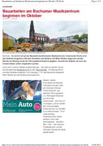 Bauarbeiten am Bochumer Musikzentrum beginnen im Oktober