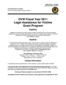 Legal Assistance for Victims Grant Program - FY 2011