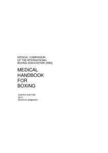 MEDICAL COMMISSION OF THE INTERNATIONAL BOXING ASSOCIATION (AIBA) MEDICAL HANDBOOK