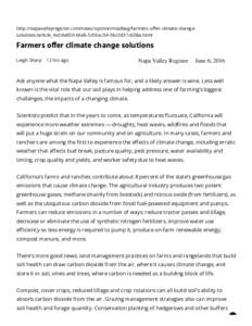 Farmers offer climate change solutions | Letters to the Editor | napavalleyregister.com