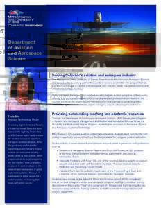 Department of Aviation and Aerospace Science  Serving Colorado’s aviation and aerospace industry
