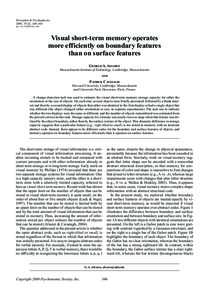 Perception & Psychophysics 2008, 70 (2), doi: PPVisual short-term memory operates more efficiently on boundary features