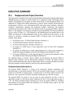 Executive Summary Ocotillo Wind Energy Facility EXECUTIVE SUMMARY ES.1