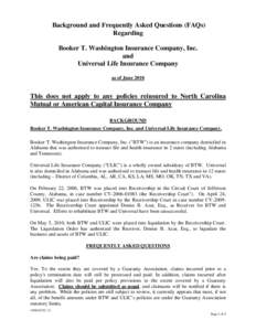 Investment / Financial institutions / Institutional investors / National Organization of Life and Health Insurance Guaranty Associations / Life insurance / Universal life insurance / Reinsurance / Federal Deposit Insurance Corporation / Health insurance / Financial economics / Insurance / Types of insurance