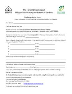 Environmental education in the United States / The Fairchild Challenge / Phipps Conservatory & Botanical Gardens / Schenley Park / Pennsylvania / Coral Gables /  Florida / Greenhouses