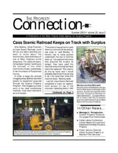 Connection THE PROPERTY Summer 2003 • volume 20, issue 2  A Publication of the West Virginia State Agency for Surplus Property