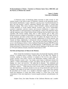 History of North America / Colonial Mexico / New Spain / Californios / Spanish missions in California / Mission San José / Mission Santa Clara de Asís / Mission Indians / Junípero Serra / California / Franciscans / California Historical Landmarks