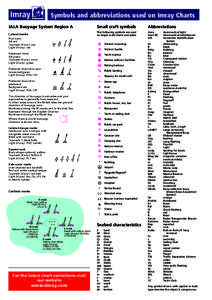 Symbols and abbreviations used on Imray Charts IALA Buoyage System Region A Small craft symbols  Abbreviations