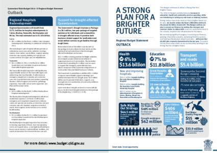 Outback Regional Budget Statement (Queensland State Budget[removed])