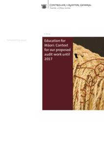 Education for Māori: Context for our proposed audit work until 2017