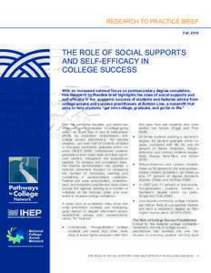 Fall 2010 R2P Rough Draft -The Role of Social Supports and Self-Efficacy.pub