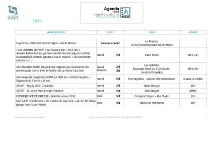 2016 MANIFESTATIONS Exposition « Within the returned gaze » Axelle Rossini  DATES