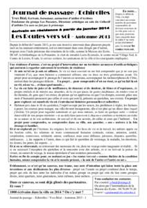 Journal de passage / Echirolles Yves Béal, Ecrivain, formateur, animateur d’atelier d’écriture Fondateur du groupe Les Passeurs, Directeur artistique au sein du Collectif d’artistes Un euro ne fait pas le printem