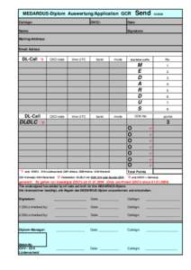 MEDARDUS-Diplom Auswertung/Application GCR Callsign: