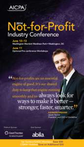 Not-for-Profit Industry Conference 2014 June 12–13