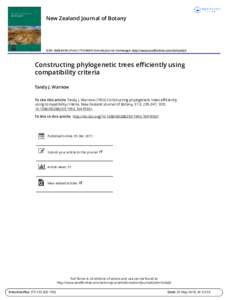 New Zealand Journal of Botany  ISSN: 0028-825X (PrintOnline) Journal homepage: http://www.tandfonline.com/loi/tnzb20 Constructing phylogenetic trees efficiently using compatibility criteria