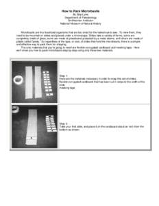 Chapter 1: How to Pack Microfossils