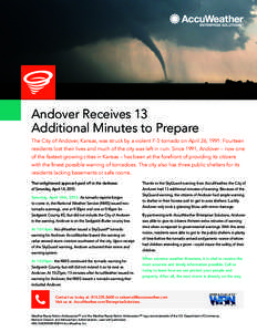 Tornado / Tornado warning / AccuWeather / National Weather Service / Andover /  Kansas / Meteorology / Atmospheric sciences / Weather