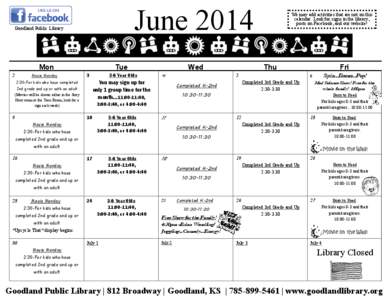 June[removed]Goodland Public Library Mon 2