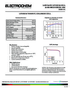 Low Rate Lithium Cell - Size CC