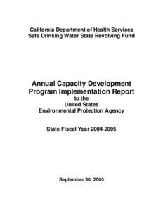 California’s Capacity Development Program: