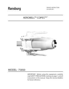 SERVICE INSTRUCTION LN[removed]AEROBELLTM COPESTM**  MODEL: 75850