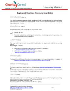 Government / Charitable organizations / Taxation in Canada / Nonprofit organization / Canada Revenue Agency / Structure