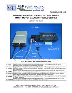 TECHNICAL NOTE 167C  OPERATION MANUAL FOR THE VP 710SM SERIES SMART MOTOR MAGNETIC TUMBLE STIRRER US Patent #6,176,609