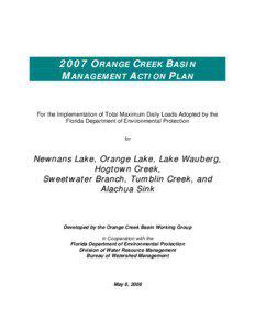 Outstanding Florida Waters / Orange Lake / Alachua conservation trust / St. Johns River Water Management District / Alachua County /  Florida / Total maximum daily load / Ocklawaha River / St. Johns River / Water quality / Geography of Florida / Florida / Water pollution