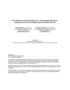 The Dilemma of Surge Protection vs. Overvoltage Scenarios: Implications for Low-Voltage Surge-Protec - 8th International Conference On Harmonics And Quality of Power Proceedings