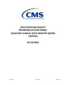 2015 QCDR Vendor Criteria