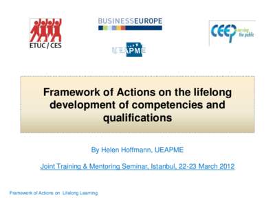 Lifelong learning / European Trade Union Confederation / European Union / Learning / Compat.egov / Education / UEAPME / Business