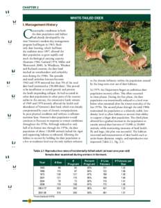 CHAPTER 2  WHITE-TAILED DEER I. Management History  C
