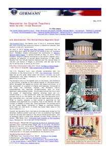 May[removed]Newsletter for English Teachers About the USA – Virtual Classroom In this issue: The United States Supreme Court | Asian American and Pacific Islander Heritage Month | Immigration | Reading & Language