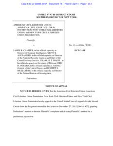 Civil liberties / Human rights in the United States / United States / Jameel Jaffer / American Civil Liberties Union / New York Civil Liberties Union